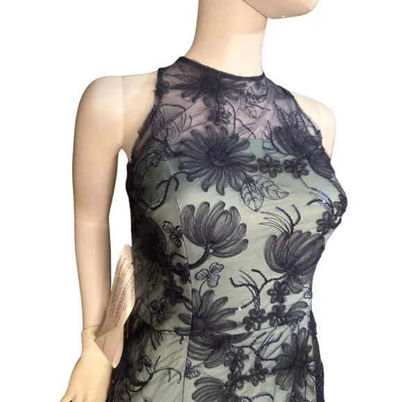 NWOT JS Collections CARTER HALTER COLUMN GOWN SZ 2 - Picture 4 of 8